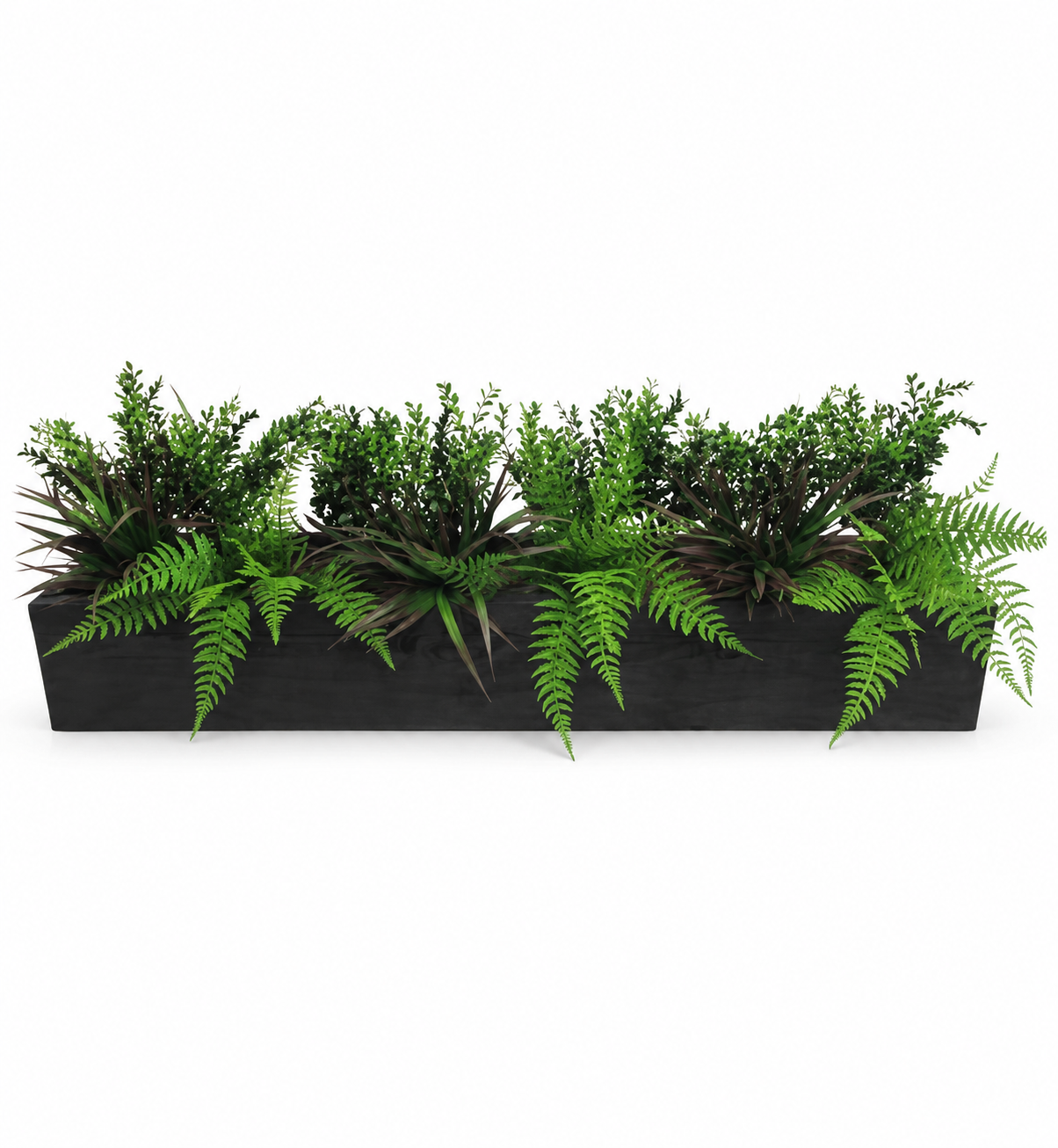 Artificial Botanical Greenery Window Box Artificial Botanical Greenery Window balc timber trough