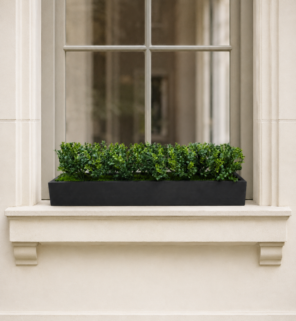 Artificial Buxus Plant Window Box