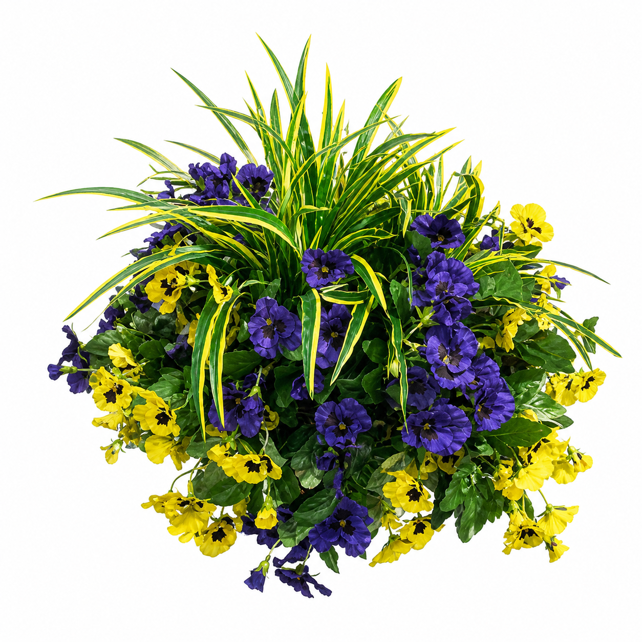 GIANT DELUXE PANSY ARTIFICIAL HANGING BASKET