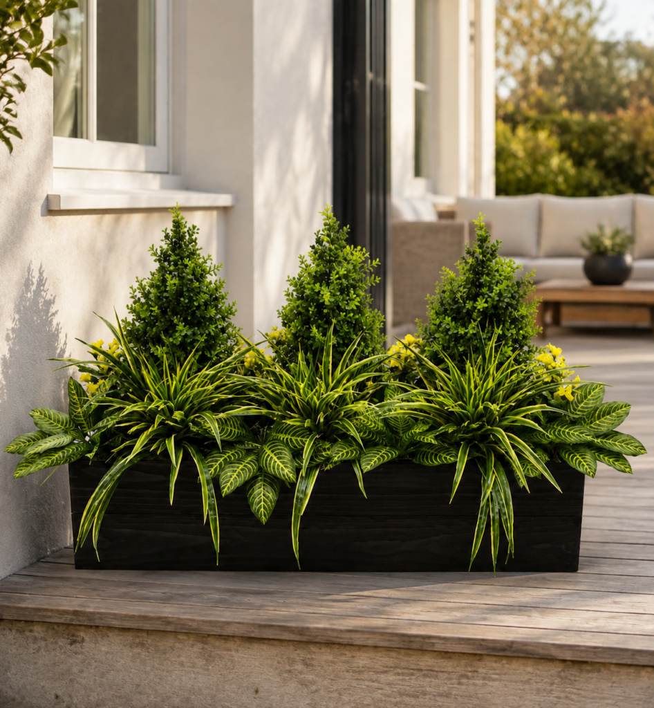 artificial topiary foliage trough decking