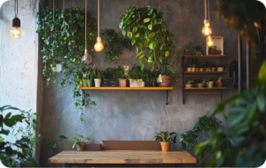 trailing plants and ivy