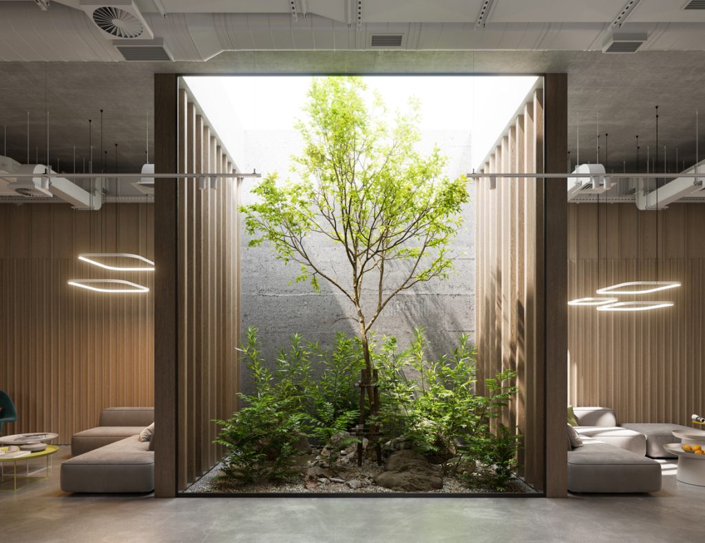 Modern Interior Design Using Artificial Plants