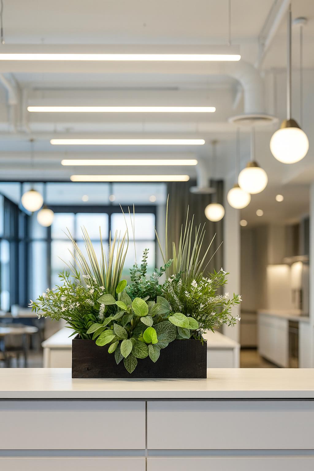 Artificial Interior Rustic Window Box Planter in situ