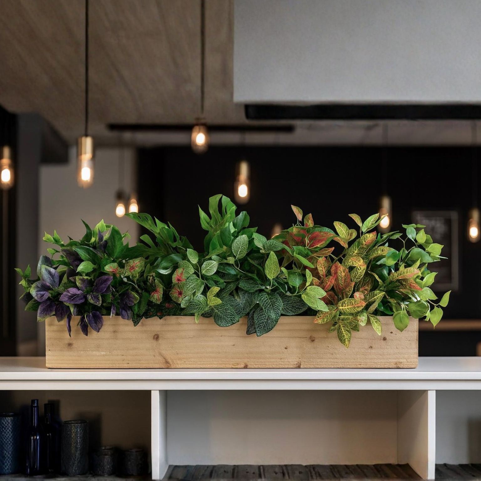 Interior Rustic Window Box Planter 50cm in situ