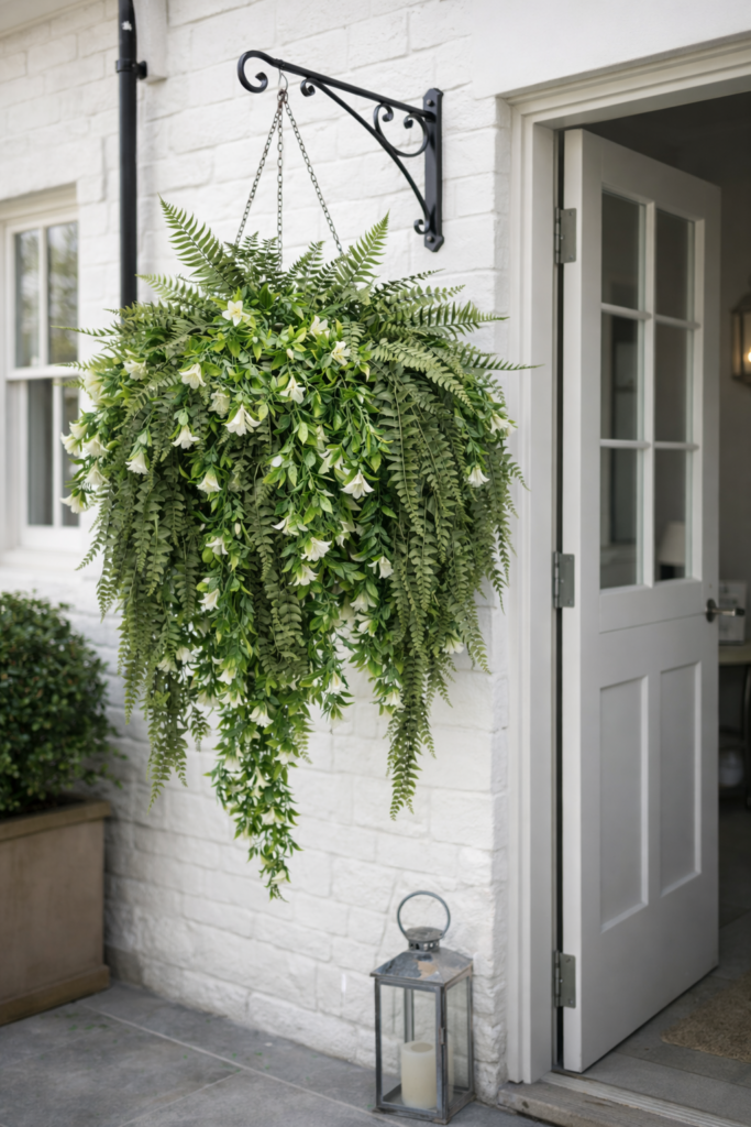 Giant UV Fern Angel Hanging Basket dorway