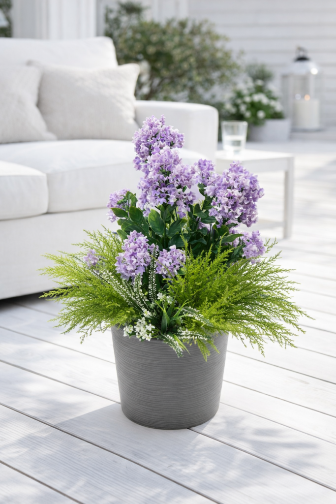 Lilac Flower pot in situ