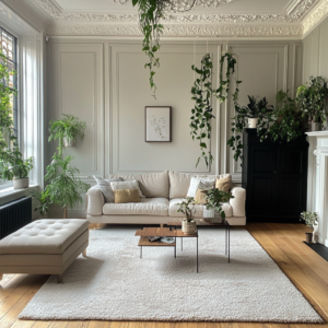 artificial plants in living room